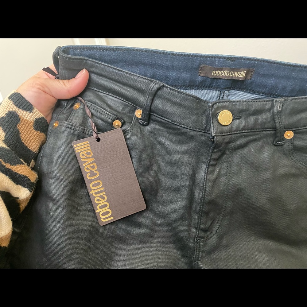 !! Roberto Cavalli !! 💯 NEW slim coated jeans sz6